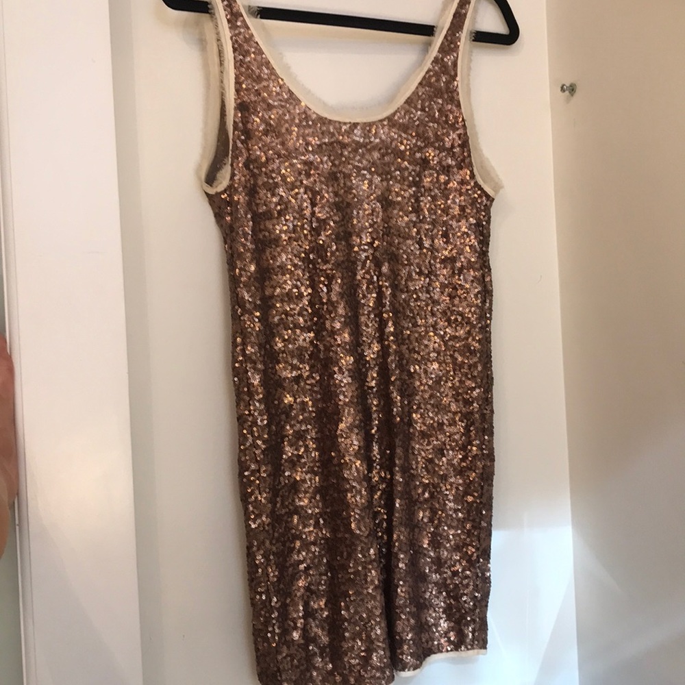 Aritzia Xs rose gold sequin minidress